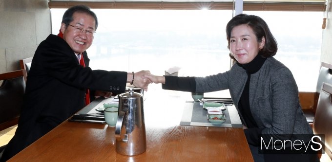 [머니S포토] '서울시장' 출사표 나경원, 홍준표와 오찬 회동