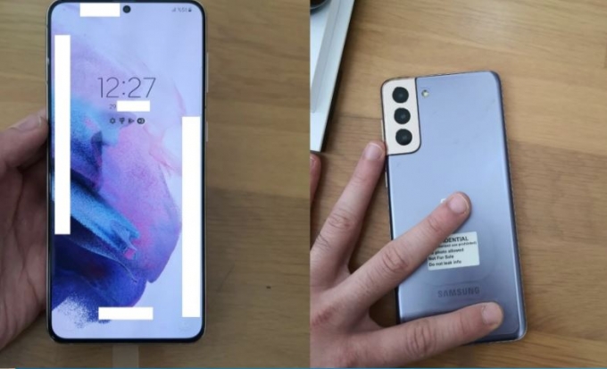 삼성전자의 스마트폰 갤럭시 S21이 드디어 공개된다. 삼성전자의 스마트폰 갤럭시S21의 실물 사진. /사진=트위터(@MauriQHD) 캡처