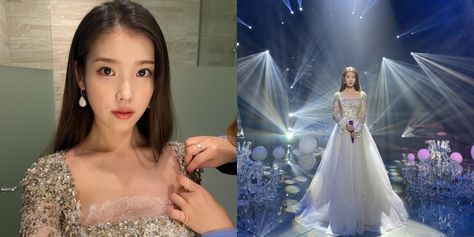 지난 9일 아이유는 '제35회 골든디스크어워즈 with 큐라프록스' 디지털 음원 부문 시상식 축하공연을 통해 화려한 룩을 선보였다. /사진=아이유 인스타그램