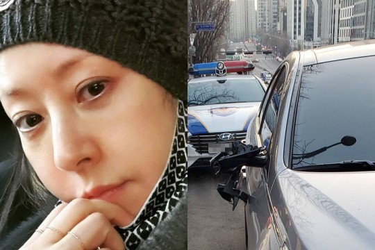 방송인 서정희가 교통사고를 당한 현장을 공개했다. /사진=서정희 인스타그램
