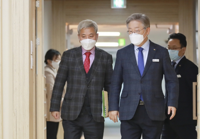 이재명 도지사-경기도시장군수협의회 임원진 간담회. / 사진제공=오산시