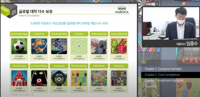 모비릭스의 IPO 온라인 기자간담회 모습./사진=모비릭스 유튜브채널 