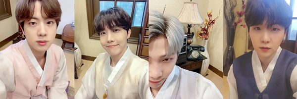 (왼쪽부터) 방탄소년단 진, 제이홉, RM, 슈가. /사진=방탄소년단 트위터