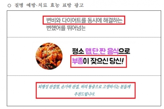 식품의약품안전처가 일반식품의 체중감량·다이어트 등 허위·과대 광고한 온라인 마켓을 적발했다고 8일 밝혔다./사진=식약처