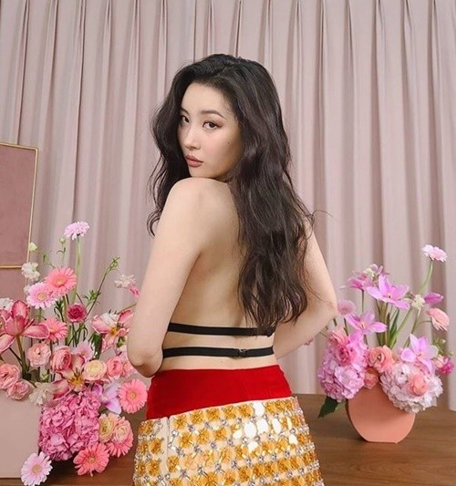 가수 선미가 파격적인 뒤태로 시선을 사로잡았다. /사진=선미 인스타그램