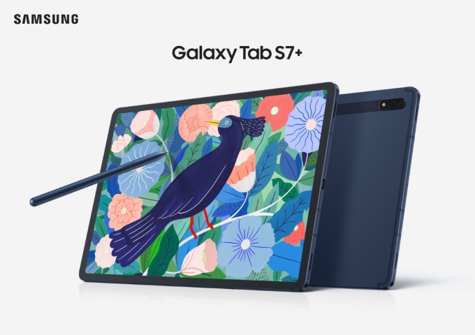 삼성전자가 역대 갤럭시 태블릿 중 최고 사양을 갖춘 '갤럭시 탭 S7' '갤럭시 탭 S7+' 미스틱 네이비 색상을 오는 8일 국내에 출시한다. /사진제공=삼성전자