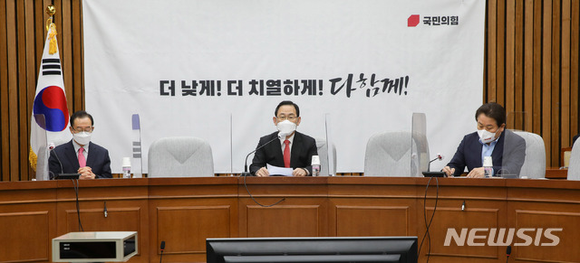 주호영 국민의힘 원내대표가 지난 9일 오전 서울 여의도 국회에서 열린 원내대책회의에서 모두발언을 하고 있다./사진=뉴시스