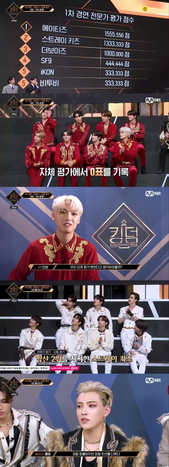 에이티즈가 1위에 이름을 올렸다. /사진=엠넷 방송캡처