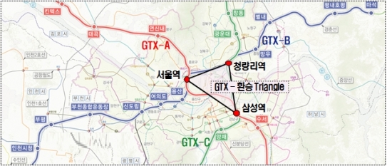 수도권 광역급행철도(GTX) 노선도. /자료 제공=국토교통부