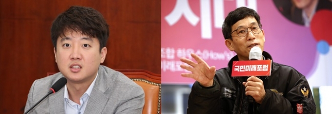 진중권 전 동양대 교수(오른쪽)는 오늘(4일) 페이스북을 통해 이준석 전 국민의힘 최고위원을 비판했다. 이 전 최고위원은 "섀도 복싱"이라며 가볍게 받아 쳤다. /사진=뉴스1 