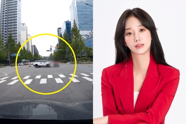 박신영의 사고현장이 담긴 블랙박스 영상이 공개돼 충격을 주고 있다. /사진=유튜브 캡처, 아이오케이컴퍼니 제공