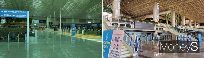 활기 잃은 인천국제공항(좌)과 김포공항 국제선 모습./사진=지용준 기자