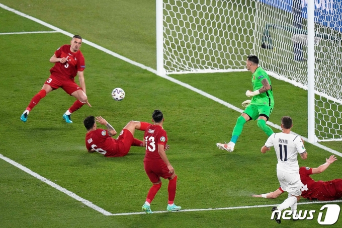유로 2020 개막전 첫 득점은 터키의 자책골이었다. © AFP=뉴스1