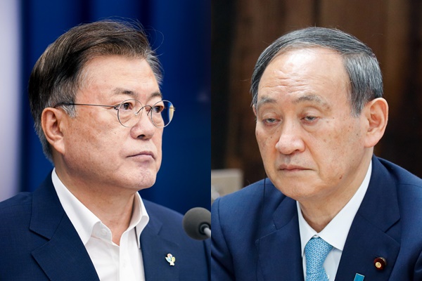 한·일 양국이 주요7개국(G7) 정상회의에서 약식 정상회담을 약속했지만 일본 측의 일방적인 취소로 무산된 데 대해 일본이 "사실무근"이라고 반박했다. /사진=뉴스1, 로이터