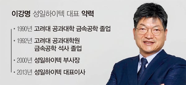 이강명 성일하이텍 대표 약력. /사진=성일하이텍