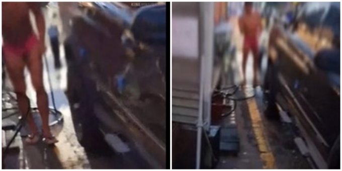 최근 해수욕장에서 골프공을 쳐 논란이 됐던 남성이 이번에는 남의 영업장 앞에서 제트스키 세척을 했다는 소식이 전해졌다. /사진=커뮤니티 캡처