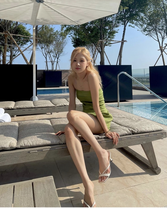 '블랙핑크'의 멤버 로제가 수영장과 파티룸으로 꾸며진 거실에서 '혼캉스(혼자 즐기는 바캉스)'를 즐기는 모습을 공개했다./사진출처=블랙핑크 로제 인스타그램