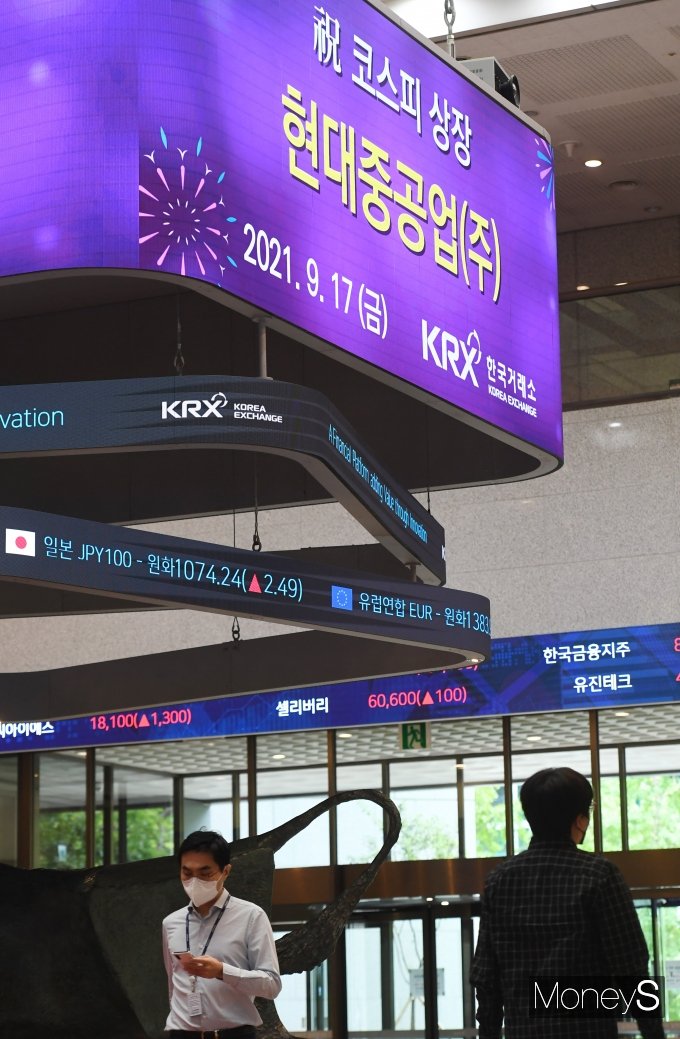 [머니S포토] 현대중공업 상장 첫날, 조선 대장주 등극