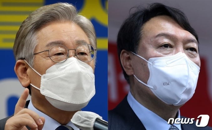 이재명 경기지사(왼쪽)와 윤석열 전 검찰총장 ©뉴스1