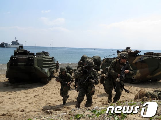 한미 해병대 연합 상륙훈련. 2013.4.26/뉴스1