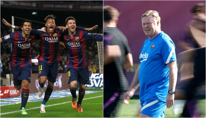 바르셀로나가 30일(한국시각) 유럽축구연맹(UEFA) 챔피언스리그 조별라운드 2차전에서 벤피카 상대로 패하며 2연패에 빠졌다. 로날드 쿠만 바르셀로나 감독(오른쪽)은 경기 이후 인터뷰를 통해 선수들을 격려했다. /사진= 로이터