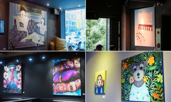 탐앤탐스가 제45기 갤러리탐(Gallery耽) 전시를 오픈, 수도권 8개 매장과 온라인에서 2022년 1월3일까지 진행한다.사진은 (좌상단부터 시계방향으로) 송진욱 ‘비주류의 아름다움 L series’, 김정인 'Days of the Dogs', 황다희 '나의 소중한 친구', ZEEN 'ZEEN'./사진제공=탐앤탐스
