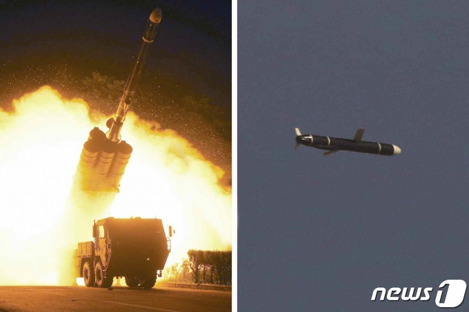 (평양 노동신문=뉴스1) = 북한이 지난달 11~12일 신형 장거리순항미사일을 시험발사했다. [국내에서만 사용가능. 재배포 금지. DB 금지. For Use Only in the Republic of Korea. Redistribution Prohibited] rodongphoto@news1.kr
