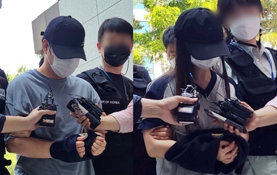 5살 아들을 폭행한 계부와 친모에게 징역형이 구형됐다. 사진은 지난 6월13일 구속 전 피의자 심문에 참석하는 계부 A씨(왼쪽)와 친모 B씨. /사진=뉴스1