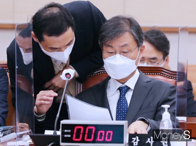 [머니S포토] 국회 법사위, 자료 살피는 최재해 감사원장