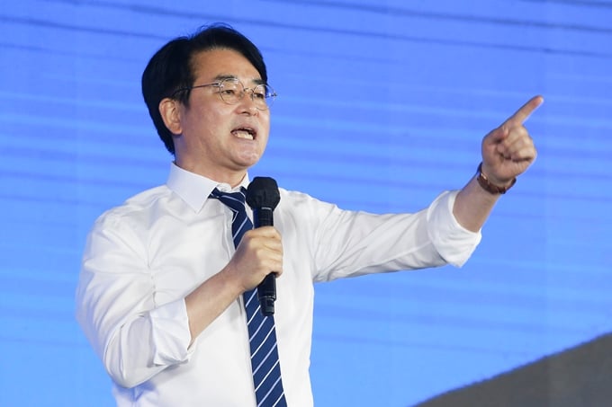 박용진 의원(더불어민주당·서울 강북구을)이 전두환씨 사망에 분노했다. 사진은 지난달 10일 서울 송파구 올림픽공원 SK올림픽핸드볼경기장에서 열린 합동연설회에 참석한 박 의원. /사진=뉴스1(국회사진취재단)