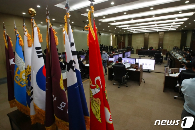 지난달 6일 서울 용산구 합동참모본부 청사에서 국회 국방위원회의 국정감사가 진행되고 있다. 2021.10.6/뉴스1 © News1 오대일 기자