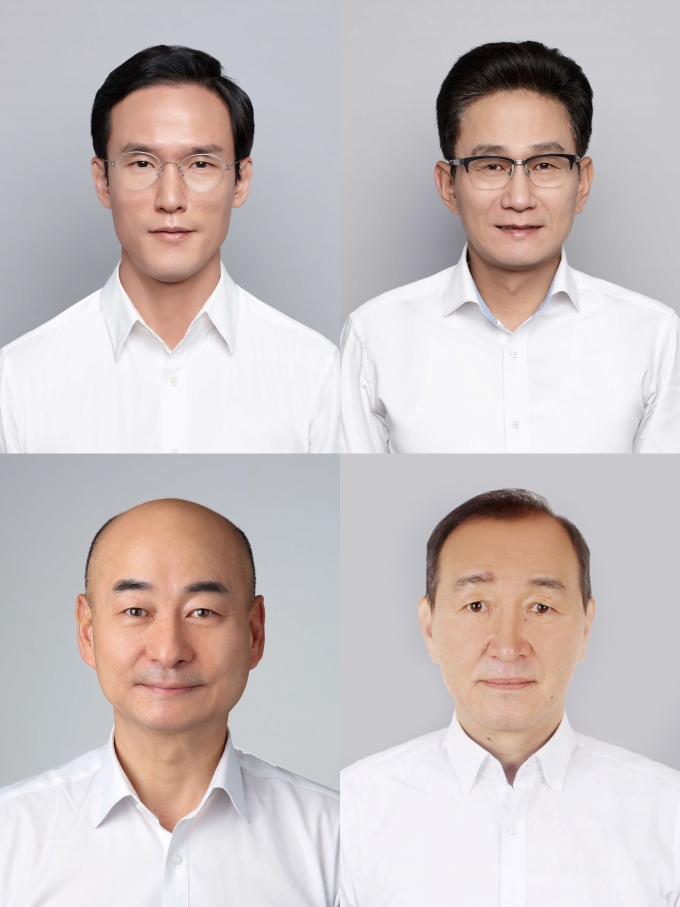 (왼쪽부터 시계방향으로) 조현범 한국앤컴퍼니 회장, 구본희 한국타이어앤테크놀로지 부사장, 한국타이어앤테크놀로지 이상훈 부사장, 한국타이어앤테크놀로지 정성호 부사장 /사진제공=한국앤컴퍼니
