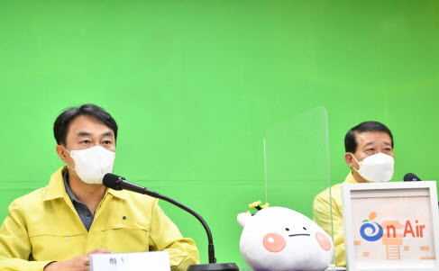 김상호 시장은 29일 덕풍3동 주민과의 대화에서 인사말을 하고 있다. / 사진제공=하남시