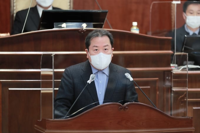 19일 시정연설을 하고 있는 조광한 남양주시장. / 사진제공=남양주시 