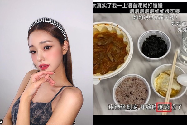 '짝퉁 논란'을 빚었던 유튜버 송지아(프리지아)가 이번에는 '파오차이'(泡菜) 논란에 휩싸였다. /사진=송지아 인스타그램, 빌리빌리 캡처