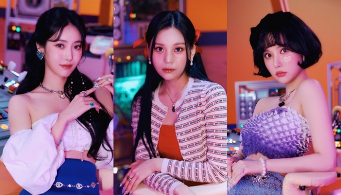 걸그룹 비비지(VIVIZ) 신비, 엄지, 은하가 9일  데뷔를 앞두고 있다. /사진=빅플래닛메이드 제공