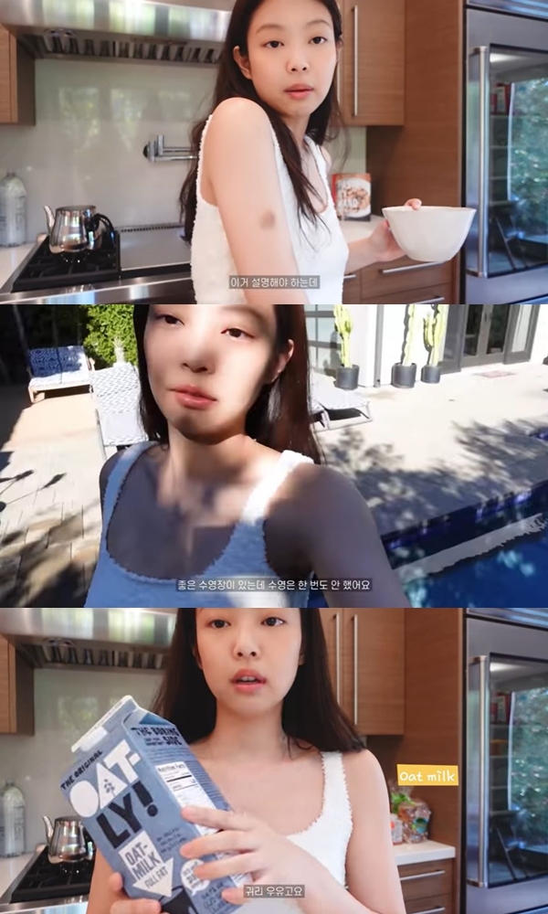 걸그룹 블랙핑크 제니가 지난 23일(한국시각) 자신의 유튜브 채널을 통해  미국 LA(로스앤젤레스)에서의 근황을 공개했다. /사진=제니 공식 유튜브 캡처