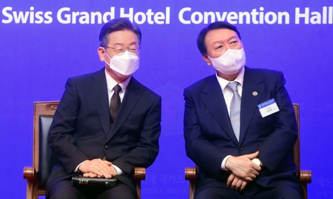 제20대 대통령 선거가 오는 9일 진행되는 가운데 이재명 더불어민주당 대선 후보와 윤석열 국민의힘 후보가 대선 지지율 초접전 양상을 보이고 있다. /사진=뉴스1