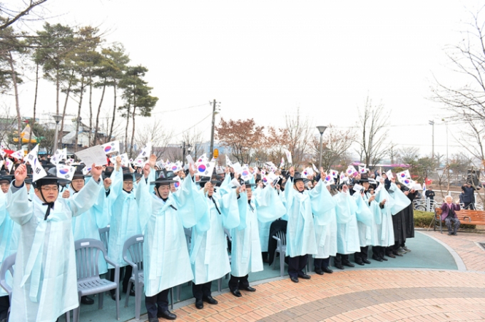 3.1절을 맞아 경기 양주의 항일독립운동 성지 '만세배미'가 조명되고 있다. 사진은 가래비 3.1운동 기념식. / 사진제공=양주시