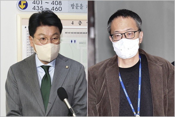 국회법제사법위원회가 공개하기로 했던 이재명 더불어민주당 대선 후보의 범죄수사경력 자료와 윤석열 국민의힘 대선 후보의 부동시 관련 자료 공개가 미뤄졌다. 사진은 장제원 국민의힘 의원(왼쪽)과 박주민 더불어민주당 의원의 모습. /사진=뉴시스