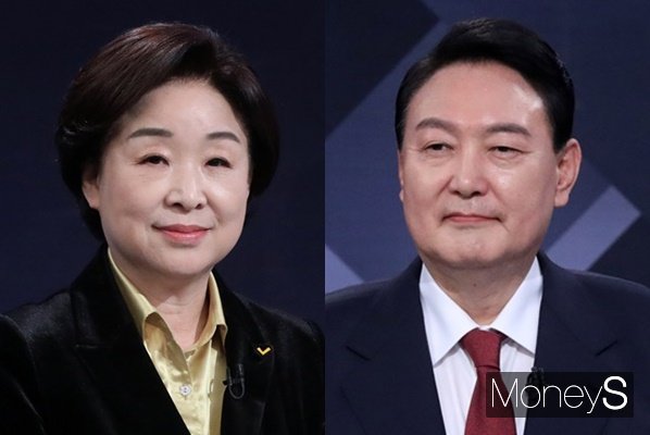 심상정 정의당 대선후보와 윤석열 국민의힘 대선후보가 2일 산업재해 발생시 사업주에 대한 형사처벌을 강화하는 '중대재해기업처벌법'을 두고 공방을 벌였다. 사진은 서울 여의도 KBS 본관에서 열린 중앙선거방송토론위원회 주관 제20대 대통령선거 후보 초청 3차 법정 TV 토론회에 참석한 심상정 정의당 후보와 윤석열 국민의힘 후보. /사진=임한별 기자