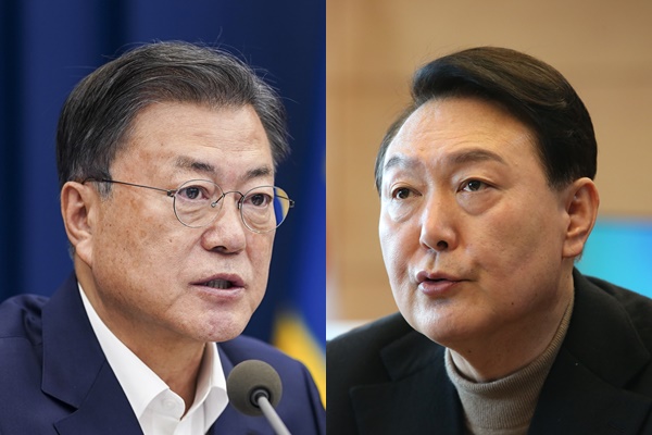 청와대와 대통령 인수위원회 측은 27일 문재인 댜통령과 윤석열 당선인이 오는 28일 오후 회동을 갖는다고 발표했다. /사진=뉴스1