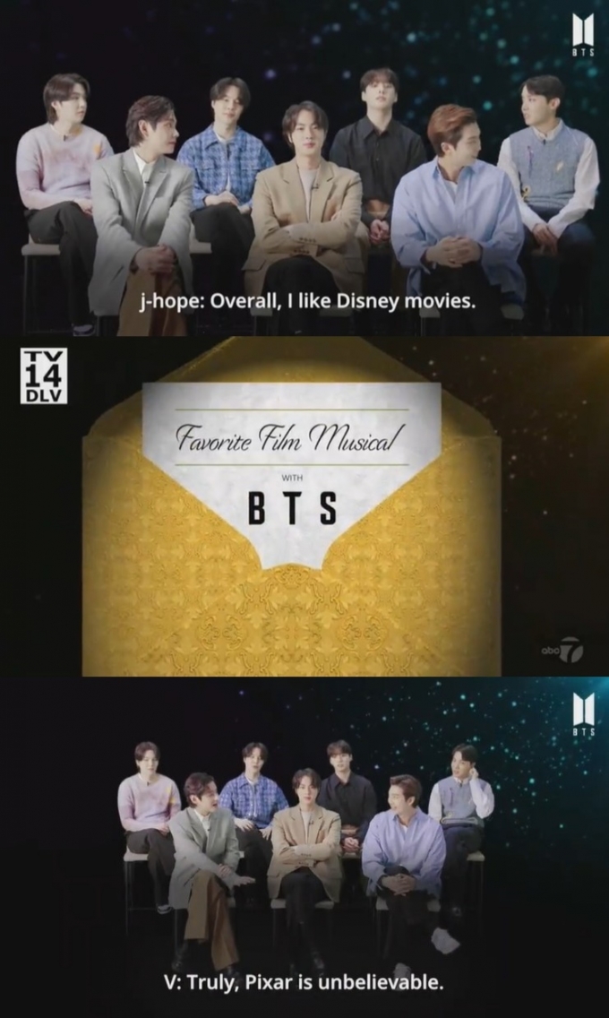 그룹 방탄소년단(BTS)이 아카데미에 VCR로 깜짝 등장했다. /사진='버라이어티' 캡처