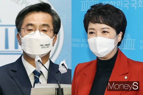 김은혜 국민의힘 경기도지사 후보(오른쪽)와 김동연더불어민주당 후보가 '버스 준공영제'를 두고 신경전을 펼치고 있다. /사진=임한별 기자