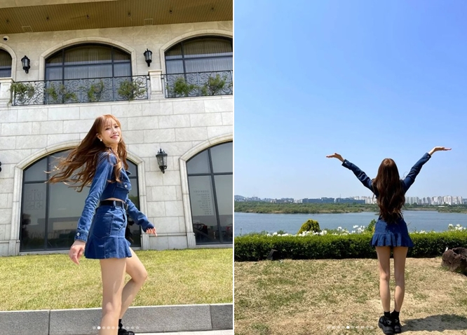 이미주, 미니스커트 입고 상큼발랄美… 뒤태까지 '러블리'