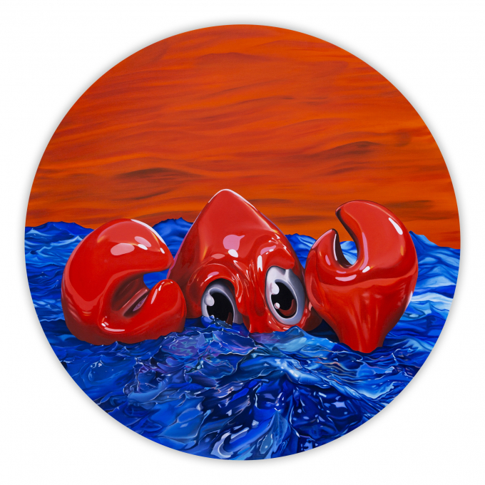 아트부산 2022에 출품될 '랍스터 씨(Lobster Sea)', 2021 Oil on canvas, 150cmX150cm/필립 콜버트(Philip Colbert) / 더페이지갤러리 