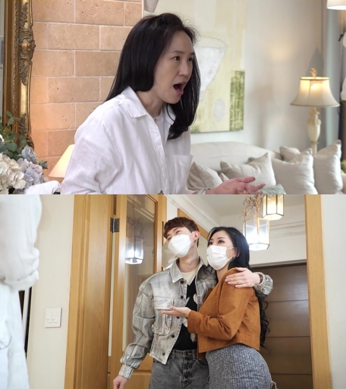 방송인 강주은(위)이 남편이자 배우 최민수의 '여사친'(여자 사람 친구)을 상상하며 부정적인 반응을 드러냈다. /사진=KBS 제공