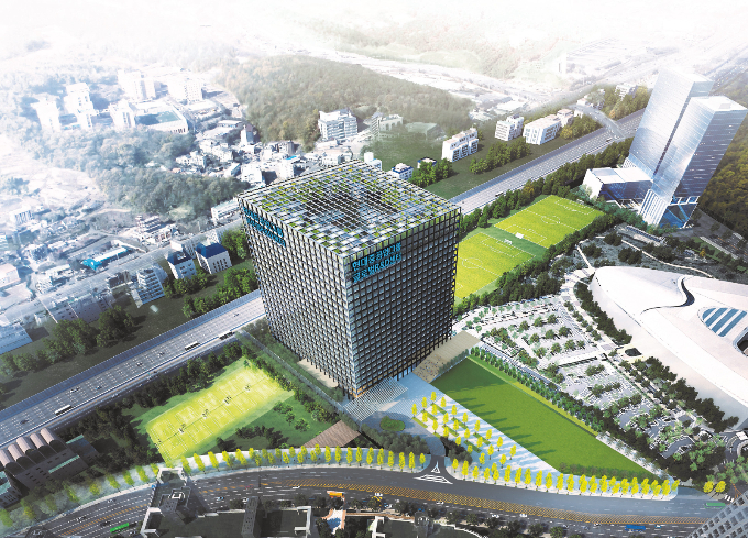 권오갑 현대중공업그룹 회장이 13일 글로벌연구개발(R&D)센터(GRC) 공사 현장을 방문했다. 사진은 GRC 조감도. /사진=현대중공업그룹 제공