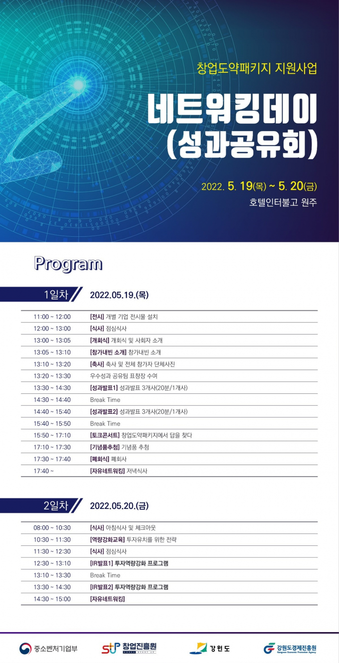 강원도경제진흥원, 창업도약패키지 지원사업 네트워킹데이(성과공유회) 개최