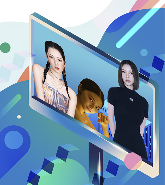 산업 곳곳에서 활동하는 가상인간이 늘고 있다. /그래픽=김은옥 기자